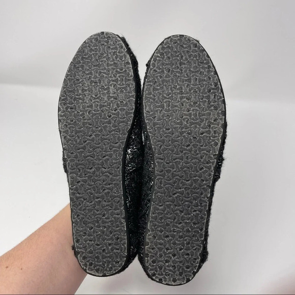 Toms Alpargata Flats Textured Black Glitter Wool Size 6 - Picture 6 of 6